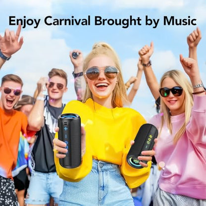 Portable Bluetooth Speaker, Powerful Sound Wireless Speaker: Boost Bass, Bluetooth 5.4, 24H Playtime, 8 RGB Modes
