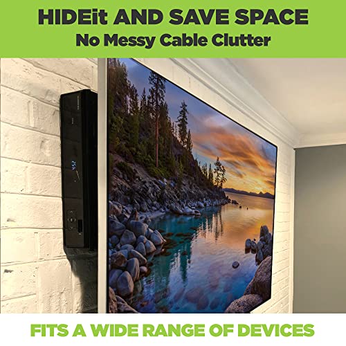 HIDEit Mounts Uni-M PS3 Slim Wall Mount - American Company - Keeps the Console Cool - Heavy Steel Cable Box Holder - Behind TV Satellite Receiver & DVD Mount - size: Medium