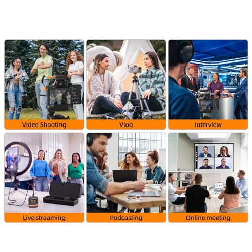 COMICA Vimo Q Four-Channel Mini Wireless Lavalier Microphone System | with 4 Transmitters and 1 Receiver 1 Charging Case for Phone Video Recording Interview Youtubers Vloggers