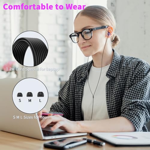 3.5mm Wired Headphones for Laptop School Kids Earbuds with Case Mic - color: Purple