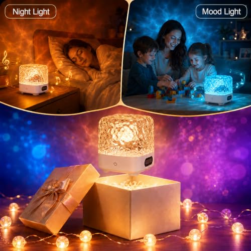 Spa-Like Shower Light, Waterproof LED Shower Lamp with Bluetooth Speaker | 16 Colors Rechargeable Ocean Wave Projector Light with Remote & Touch Control, Mood Light for Inside Shower Bathroom Bathtub