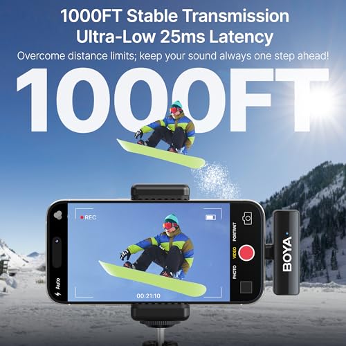 BOYA BOYALINK 2 A2 (2TX+3RX Adapter) Wireless Lavalier Microphone for iPhone Camera Android, Clip on Mic, 48 KHz 24 Bit, 6mm Mic, 1000ft, Noise Cancelling, Mini Lapel Mic USB-C/Lightning/3.5mm TRS