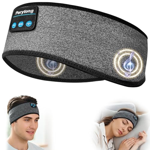 Perytong Sleep Headphones Wireless, Bluetooth Sports Headband Headphones with Ultra-Thin HD Stereo Speakers Perfect for Sleeping,Workout,Jogging,Yoga,Insomnia, Air Travel(Carbon Grayblack) - color: Carbon Grayblack