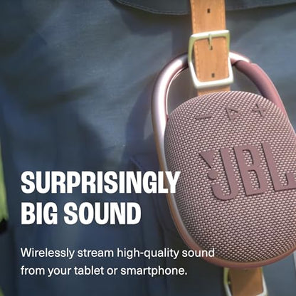 JBL Clip 4 - Portable Mini Bluetooth Speaker, big audio and punchy bass, integrated carabiner, IP67 waterproof and dustproof, 10 hours of playtime, speaker for home, outdoor and travel (Black) - color: Black
