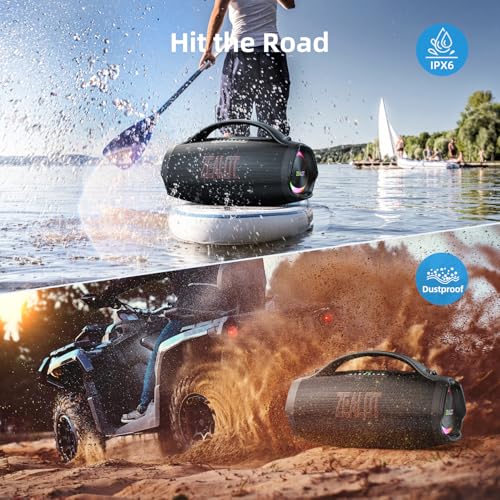 ZEALOT Bluetooth Speaker Loud with Subwoofer, Portable Speaker 160W RMS, bocina Bluetooth, IPX6 Wateproof, HiFi Stereo Sound, 36000mah /EQ/Party Sync/USB/TF/RGB Light, for Home/Outdoor