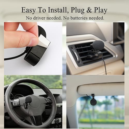 3.5mm Plug Microphone Compatible Replacement for Kenwood DDX DMX DNX DNR DPX KDC KMM Series Car Stereo – Handsfree External Mic for Bluetooth Calling and Navigation Use with 9FT Cable