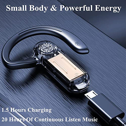 Uigsas Bluetooth Headset Wireless Bluetooth Earpiece Single Ear Voice Control Answer Earphones for Cell Phone