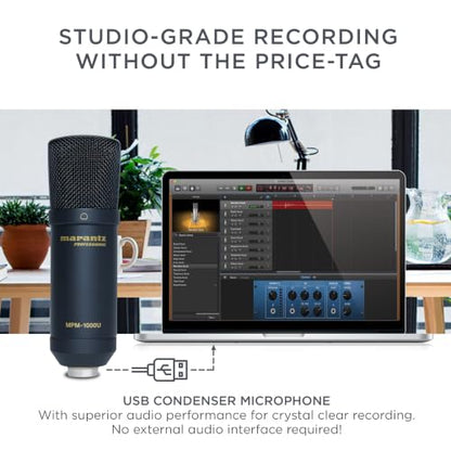 Marantz Professional MPM-1000U USB Condenser Microphone | Plug and Play USB, PC and Mac Compatible, for Voice Chat, Content Creation, Gaming, Streaming and Podcasts - style: USB Mic