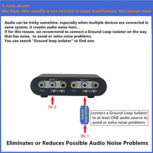 2-Way AV Switch RCA Switcher 2 in 1 Out Composite Video L/R Stereo Audio Selector Box for DVD STB Game Consoles -V21 - color: 2-Way audio/video switch