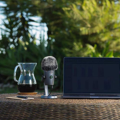 YOUSHARES Microphone Furry Windscreen Muff - Mic Wind Cover Fur Pop Filter as Foam Cover Compatible with Blue Yeti Nano