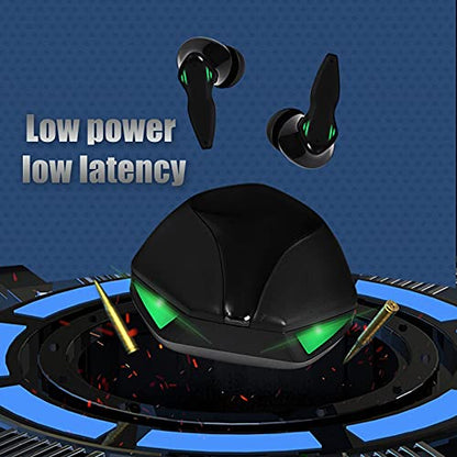 Wireless Gaming Earbuds,Bluetooth 5.2 Gaming Earbuds,Wireless Earbuds 50ms Ultra-Low Latency,Waterproof Earbuds Wireless Bluetooth Earbuds with Compact Charging Case