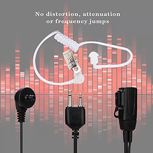 Acoustic Tube 2-Pin Earpiece Headset with PTT Mic Compatible with Two Way Radio IC - F3011 F4011 F4001 Talkie ABS