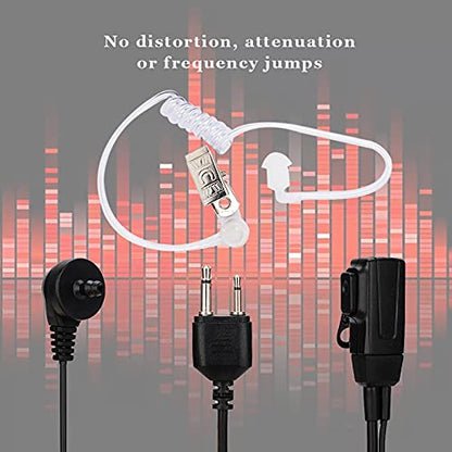 Acoustic Tube 2-Pin Earpiece Headset with PTT Mic Compatible with Two Way Radio IC - F3011 F4011 F4001 Talkie ABS