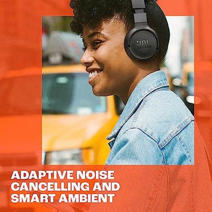 JBL Tune 670NC - Wireless On-Ear Headphones - Blue | Adaptive Noise Cancelling with Smart Ambient, Bluetooth 53 with LE Audio, JBL Pure Bass Sound - color: Blue