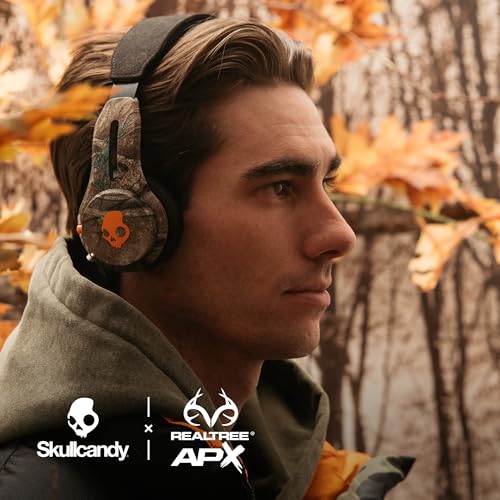 Skullcandy Icon ANC Noise Canceling Wireless Headphones - Realtree APX | On-Ear Fit, Bluetooth, Noise Cancellation, 60 Hours Battery, Sweat Water Resistant, Foldable, Travel Ready, Microphone - color: Realtree APX Black/Orange