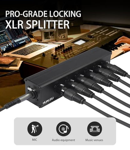 3Pin XLR & 1/4 TRS Female to 6 XLR Male 1 in 6out Splitter Adapter,Balanced Parallel 6Way XLR Single Input to six Output Connection Adapter for Mixer, Microphone, Audio Player, Audio decoder - color: XLR 1F TO 6M