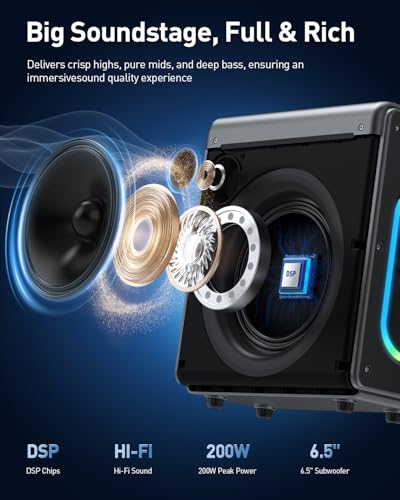 Karaoke Machine with 3 Wireless Rechargeable Microphones, Portable Bluetooth Speaker & PA System with LED Lights, Designed for Adults & Kids Home Parties, Supports TWS/TF Card/USB/AUX - size: 3 Mics