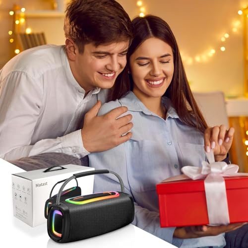 Bluetooth Speaker Portable, BT5.4, 60W Punchy Bass, 66MM Speaker Diameter | Wireless Speakers Clear Treble, 36H Playtime, IP6 Waterproof, RGB Multi-Color Rhythm Lights, Outdoor, Party, Beach - color: Deep Black-01