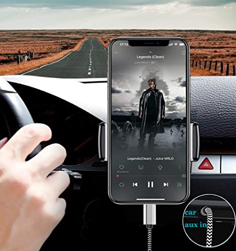 Wahbite Lightning to 3.5mm Audio Cable Compatible with iPhone 14/13/12/11/XR/XS/X/8/7/6 Plus/SE 2, iPad - color: Silver#