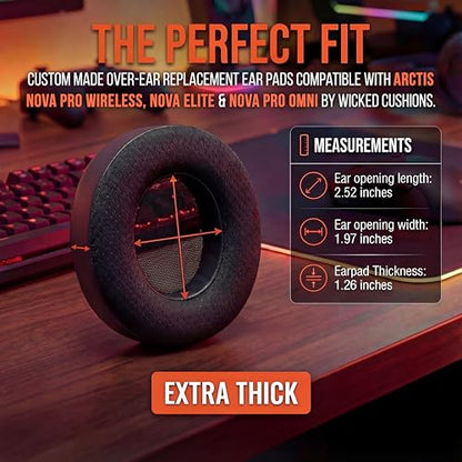 WC Freeze Nova Pro Wireless - Earpads for Arctis Nova Pro Wireless & More | Made by Wicked Cushions | Also fits SteelSeries Nova Elite & Nova Pro Omni(Doesn't Fit Other Models) | Black - color: Black