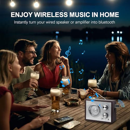 USB Bluetooth 5.4 Adapter for Car, Bluetooth Music Receiver Plug & Play, 3.5mm AUX Jack Car Kit Built-in Microphone for Hands-Free Calling Compatible with Speakers/Home Stereo,USB-Powered