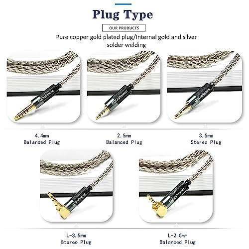 6N Single Crystal Silver 2.5mm/3.5mm/4.4mm Upgrade/Replacement Earphone Cable for Sennheiser IE200 IE300 IE600 IE900 (4.4mm Plug) - color: 4.4mm