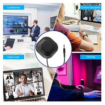 Walfront Omnidirectional Desktop Microphone for PC Laptop 3.5mm Jack 3 Meters Pickup Distance Portable Mini Mic for Business Conference - size: 3.5mm Plug, style: 3.5mm Plug