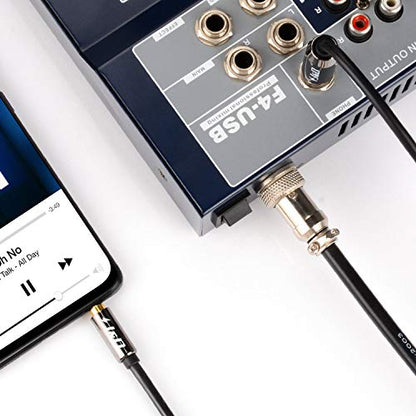 J&D 6.35mm (1/4 inch) TS to 3.5mm (1/8 inch) TRS Cable, Gold-Plated 1/4 inch Male to 3.5mm (1/8 inch) Male Mono Interconnect Heavy Duty Stereo Aux Jack Adapter Cable, 10 Feet - size: 10 Feet