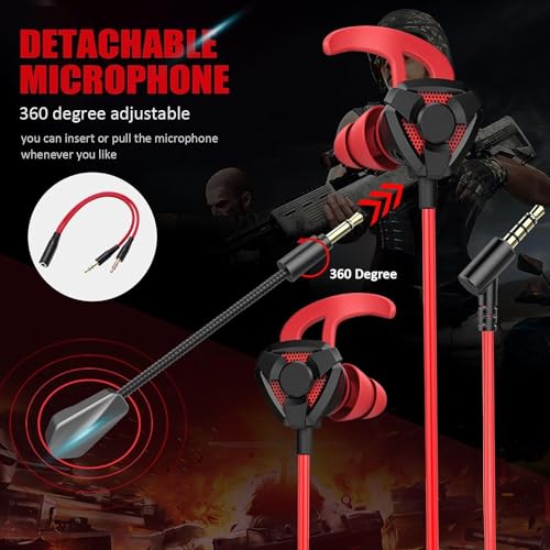 Gaming Headset with Microphone Wired Gaming Earbuds PC for One PS4 PS5 Nintendo Switch PlayStation 5 Games Mobile Phone,Detachable Earphones Noise Cancelling Gaming Headphones with Mic - style: Style-02