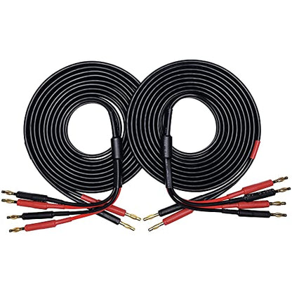CNCESS Banana Plug Splitter Speaker Cable, 10 ft, 2-Pack - size: 10 feet