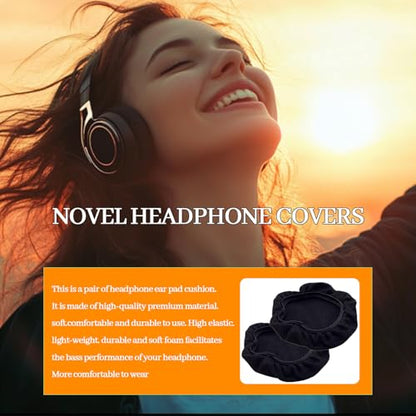 Reusable Velour Ear Pad Covers for Over-Ear Headphones – Washable Dustproof Fabric Protectors for 3.3–4.3 Inch Earcups, Soft Breathable Headphone Cushion Sleeves, Anti-Sweat Ear Cup Wraps for Gaming,