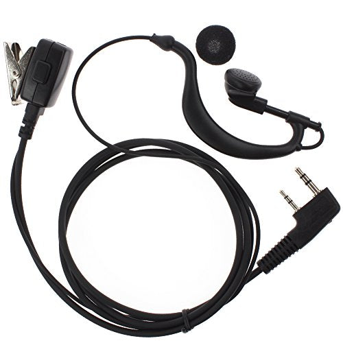 10pack G Shape Earpiece Headset for 2 PIN Kenwood Baofeng Puxing Quansheng Weierwei Wouxun Two-Way Radio Walkie Talkie