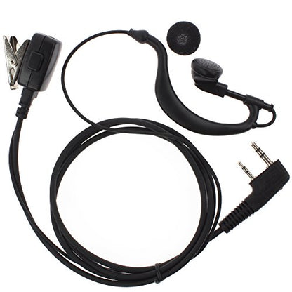 10pack G Shape Earpiece Headset for 2 PIN Kenwood Baofeng Puxing Quansheng Weierwei Wouxun Two-Way Radio Walkie Talkie