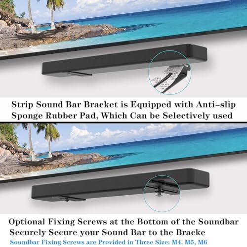 Soundbar Wall Mount Bracket Universal Soundbar Mount Shelf Depth Adjustable for Bose, Samsung, Vizio, LG, Dolby Atmos Soundbars (Black: V01) - color: Black: V01