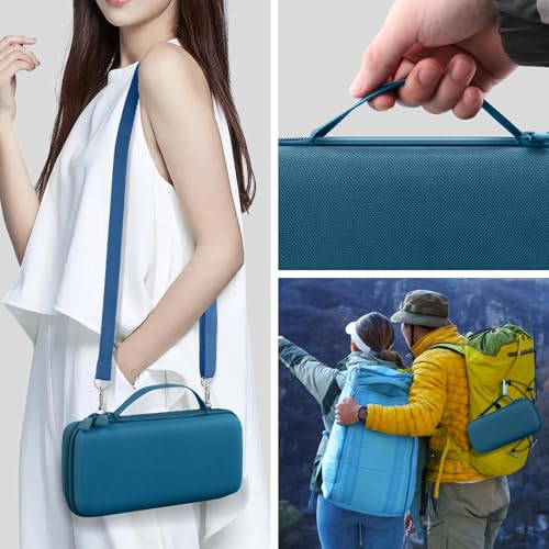 co2CREA Hard and Silicone Case for Bose SoundLink Flex 2/1,Twilight Blue | 2nd Gen Compatibility, Dual-Layer Protection, EVA Hard Shell, Silicone Cover, Adjustable Shoulder Strap, Aluminum Carabiner - color: Twilight Blue Case