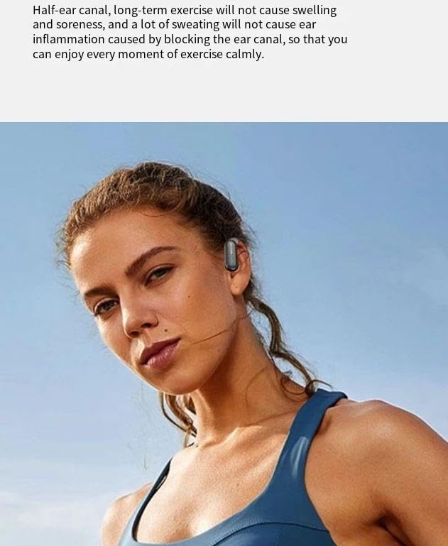 Wireless Earbuds with Ear Hooks Bluetooth Headphones with Earhook,ENC Noise Cancelling Mic,60Hrs Playtime,IPX7 Waterproof,9D Stereo Sound,Power Display,Bass in Ear Earphones for Running Workout,Blue - color: Blue