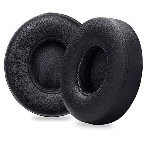 Replacement Ear Pads for Beats Solo 2 & Solo 3 Headphones, Black | Solo2 & Solo3 Earpads Cushions with Noise Isolation Memory Foam and Softer Protein Leather - color: Black
