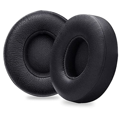 Replacement Ear Pads for Beats Solo 2 & Solo 3 Headphones, Black | Solo2 & Solo3 Earpads Cushions with Noise Isolation Memory Foam and Softer Protein Leather - color: Black