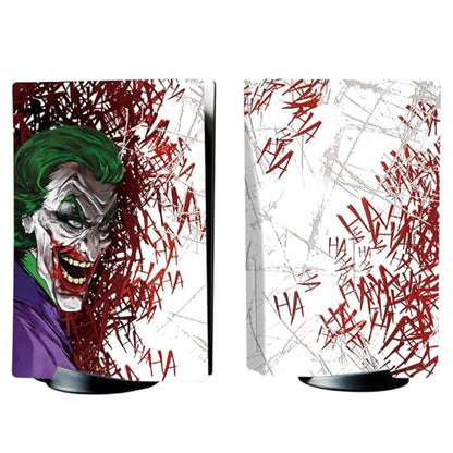 PlayVital Full Set Skin Decal for ps5 Console Disc Edition, Vinyl Sticker Decal Cover for ps5 Controller & Charging Station & Headset & Media Remote - Clown Hahaha - color: Clown Hahaha