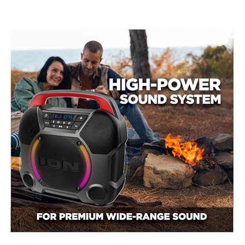 ION Audio Pathfinder Go Wireless Bluetooth Beach Speaker IPX5 Water-Resistant for Pool Party Music Events, Indoor and Outdoor Parties - 2 Pack Bundle (Renewed)