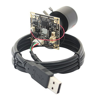 ELP H.264 1080P USB Camera Module with Microphone, 2.8-12mm 4X Zoom Webcam | Variable Focus PC Camera for Computer & Laptop, UVC USB2.0 Varifocal Lightburn Camera for Day Night Vision Home Security - size: 2.8-12mm lens