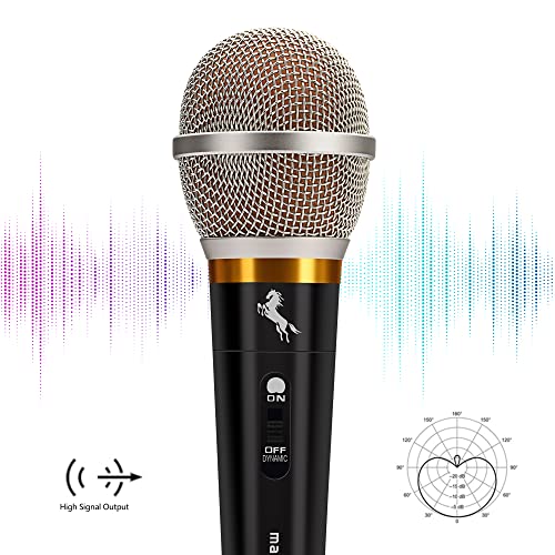 Marengo Handheld Dynamic Microphone for Karaoke Singing, Wired XLR Microphone with On and Off Switch and 13ft Detachable XLR Cable - color: aMWH68