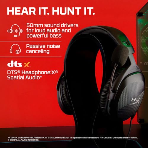 HyperX Cloud Stinger 2 – Gaming Headset, DTS Headphone:X Spatial Audio, Lightweight Over-Ear Headset with mic, Swivel-to-Mute Function, 50mm Drivers, PC Compatible, Black (Pack of 10) - color: Black, size: One Size (Pack of 10), style: Wired