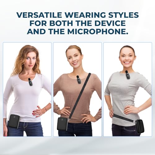 WinBridge Wireless Voice Amplifier with Clip-On Lapel Mic for Teachers | 15W Portable PA System with Bluetooth, 12H+ Battery, Auto-Pairing , Instant Mute, Ultra-Light Lavalier Microphone WB005