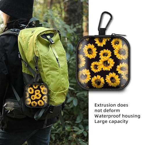 Square Data Cable Earbud Charger Coin Storage Bag Shockproof and Drop-Proof EVA Material Compatible with AirPod(Chrysanthemum) - color: chrysanthemum