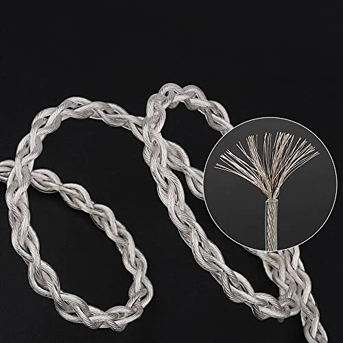 NICEHCK FourMix 4.4mm Balanced MMCX Silver IEM Upgrade Cable HiFi Wire | 4-mixed conductor: Cu-Ag alloy,7N Cu,pure silver,6N silver-coated OCC; MMCX pin; layered balanced sound & stable signal - color: Silver