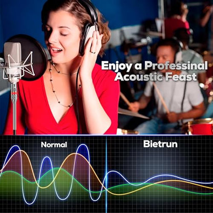 Bietrun XLR Cables 25FT 2 Packs, Premium Heavy Duty Balanced Microphone Cable 25 Feet, with 3-Pin XLR Male to Female Microphone Compatible with Microphones, Mixer, Speaker Systems, Preamps and More - size: 25FT