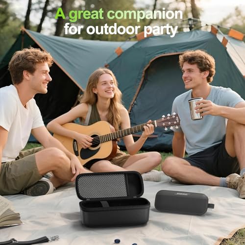 ProCase Hard Case for Bose SoundLink Flex 2nd/1st Gen Speaker - Black | Hard Travel Storage Case with Mesh Pocket, Shoulder Strap and Carabiner for Bose SoundLink Flex 2nd/1st Gen Speaker - color: Black