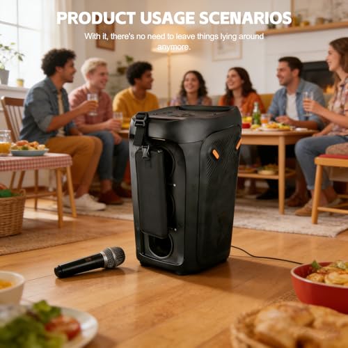 Wireless Microphone Storage Bag, Protective Carrying Case for JBL, BOSE Dual Handheld Mic, Dual Mic Bag with Portable handle, Compatible with max 9.84-inch Dual Wireless Mic-Bag Only