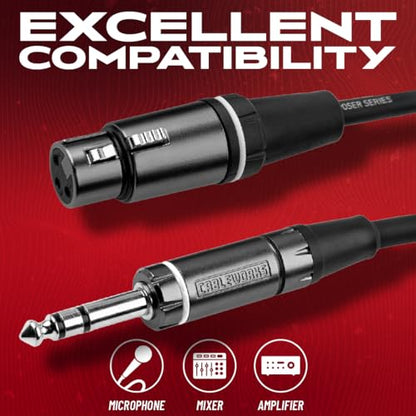 By Gator Cases Composer Series Deluxe 5 Foot XLR Female to TRS Cable, (GCWC-XLR-05FTRS) - size: 5 Feet, style: TRS/XLR Female